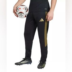 NWT Adidas Men's Metallic Tiro 26 League Training Pants/Joggers. Black/Gold, XL